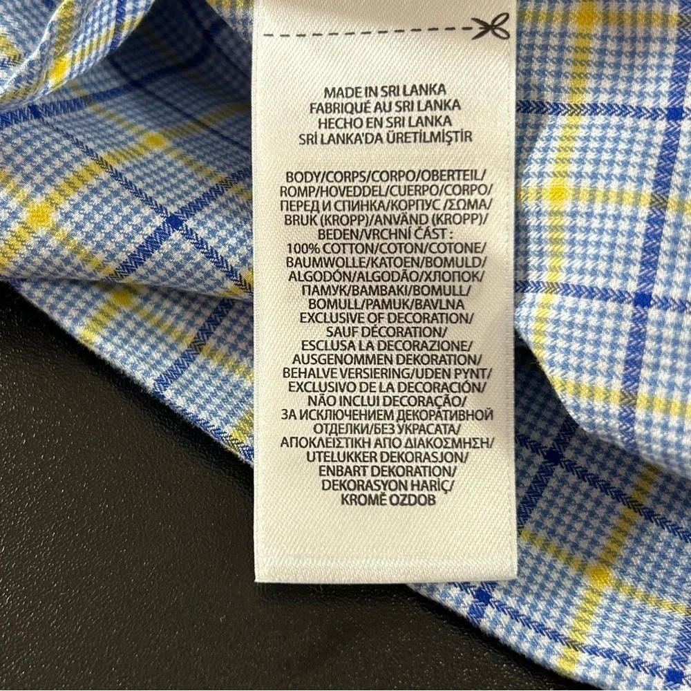 POLO Ralph Lauren Men's Button Down Shirt Blue Yellow Plaid Size Medium